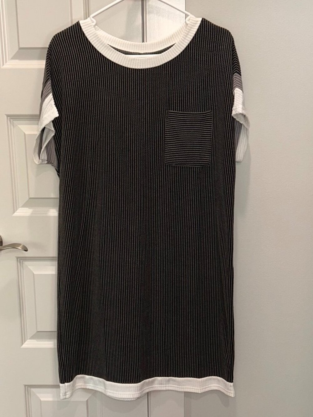 Raised Rib Black Dress